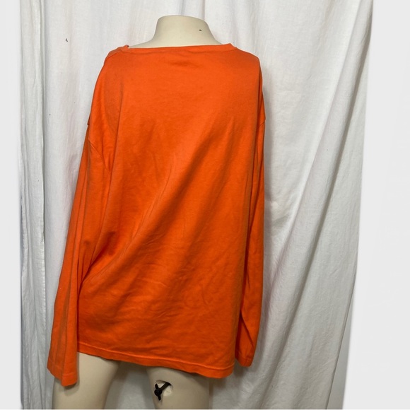 Women’s Halloween orange long sleeve top beaded appliqué extra large - Picture 4 of 6